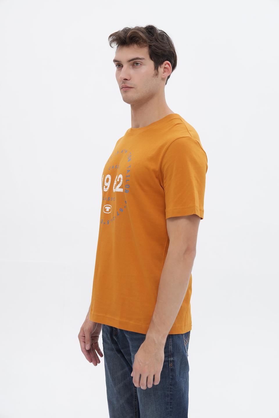 Футболка Tom Tailor с принтом 1962 горчичный