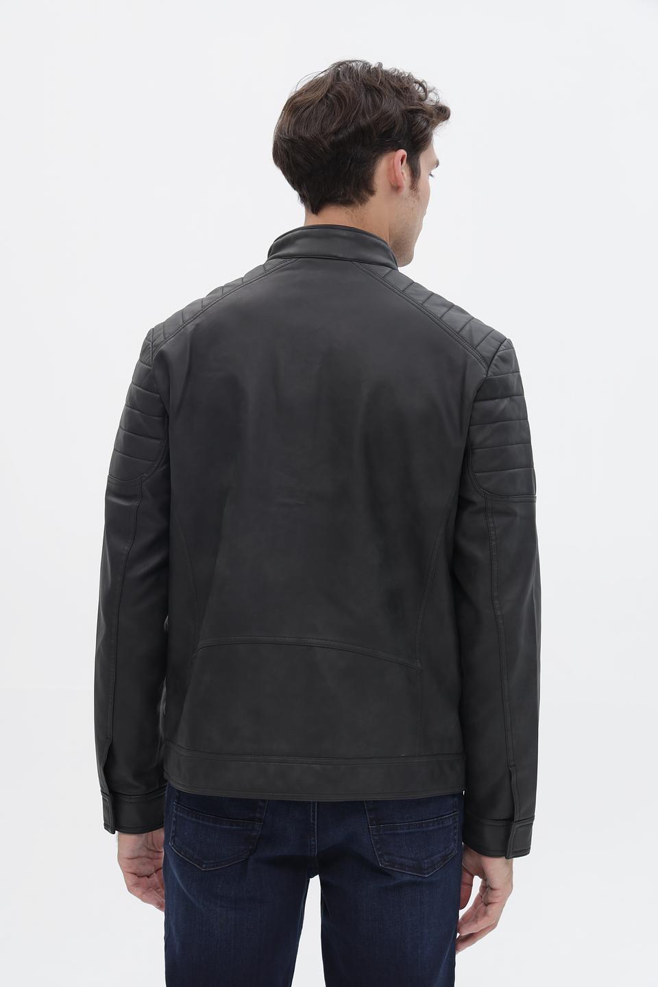 Куртка Tom Tailor кожаная чёрная