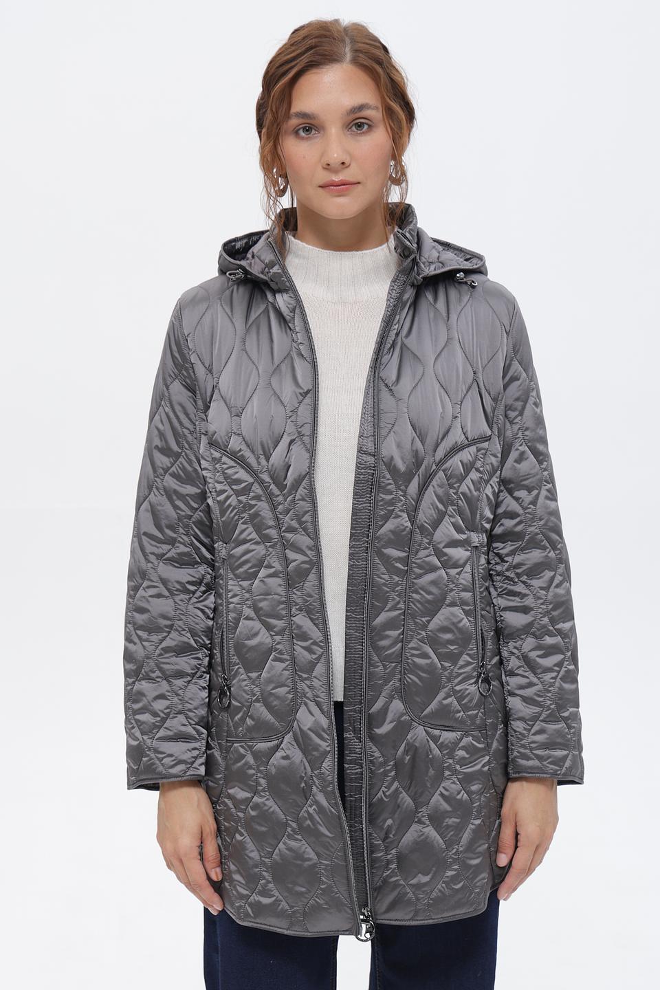 Пальто стеганое Betty Barclay серое