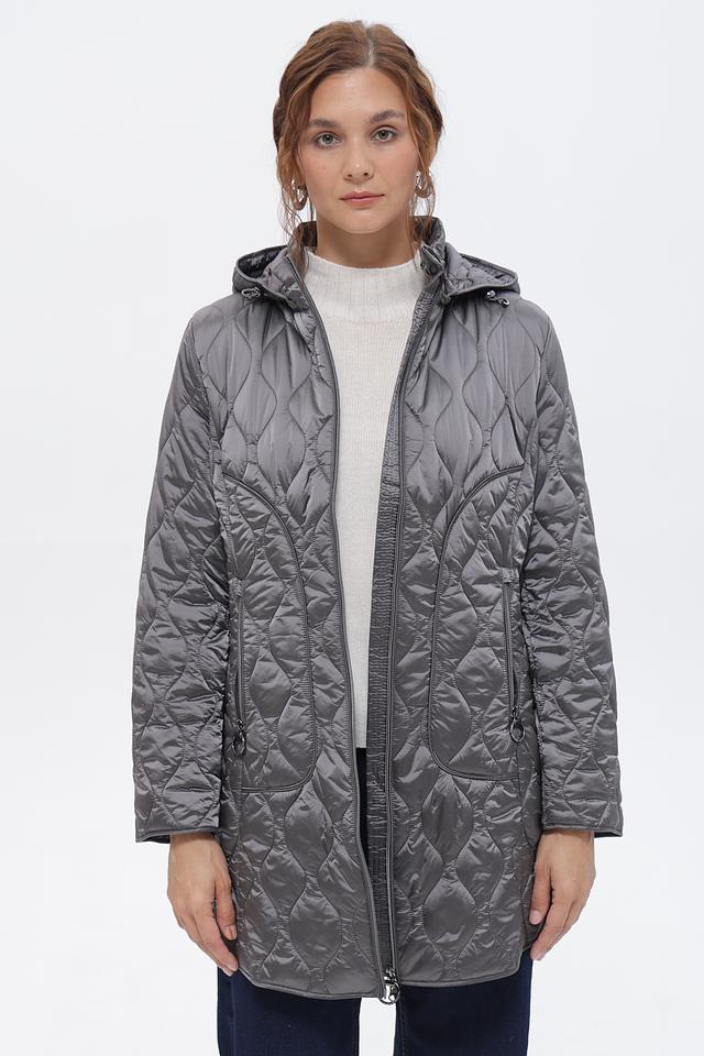 Пальто стеганое Betty Barclay серое