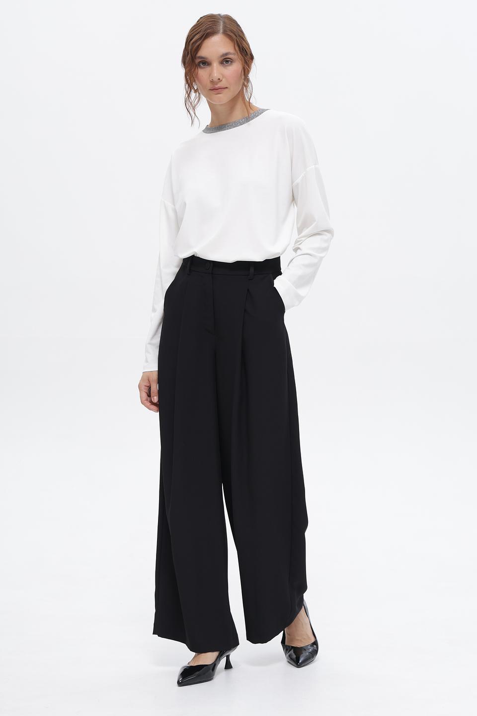 Брюки Croche женские широкие черные