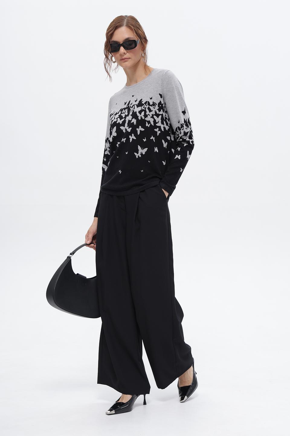 Брюки Croche женские широкие черные