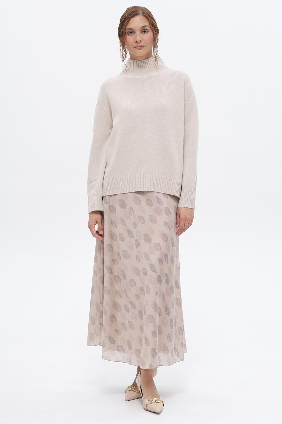 Пуловер Luisa Cerano бежевый с горлом