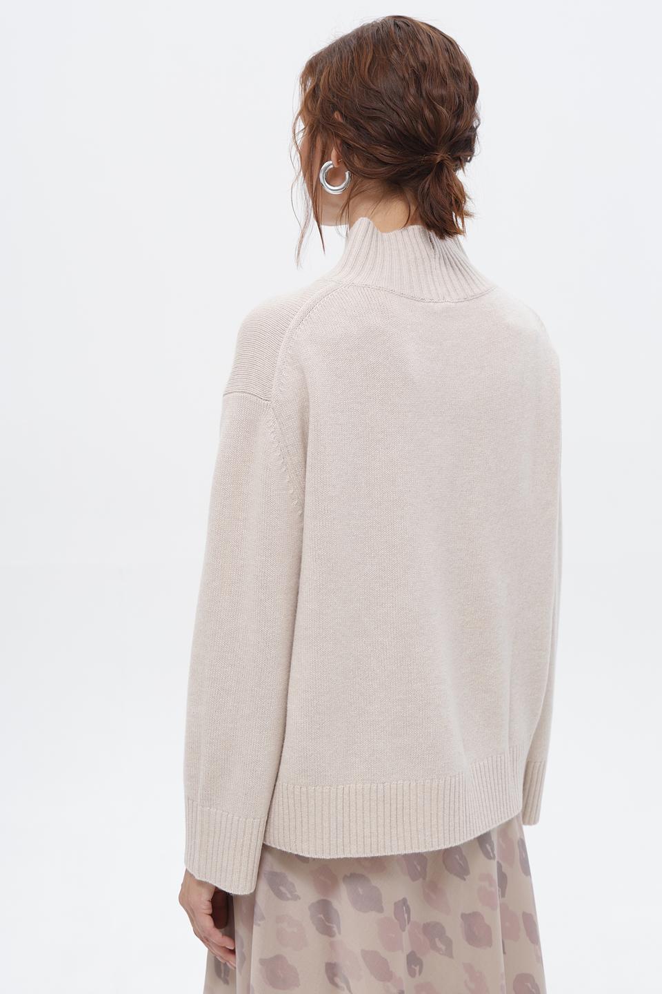 Пуловер Luisa Cerano бежевый с горлом