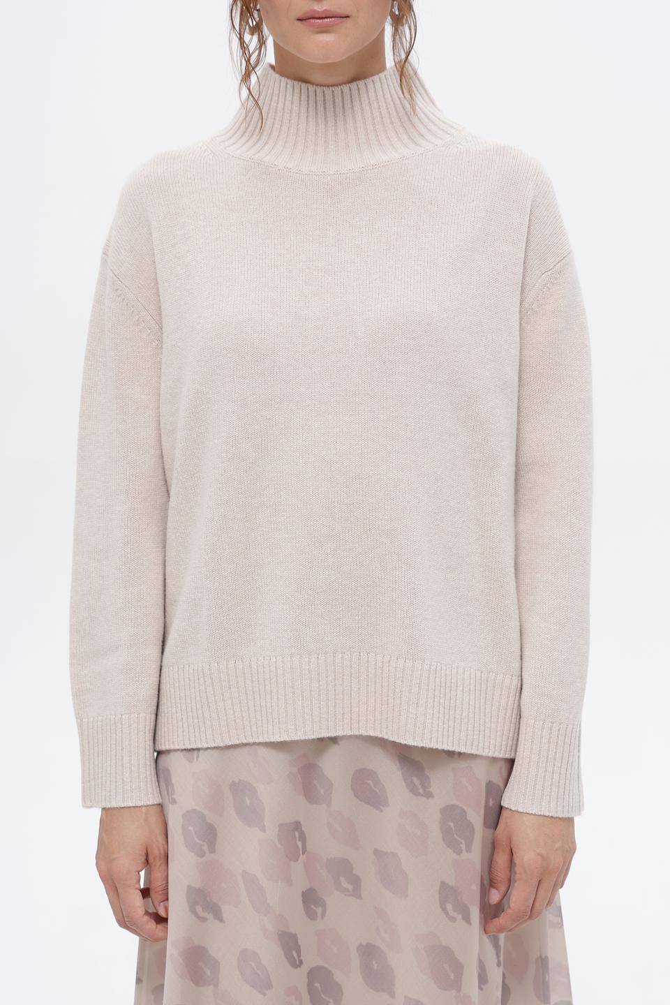 Пуловер Luisa Cerano бежевый с горлом