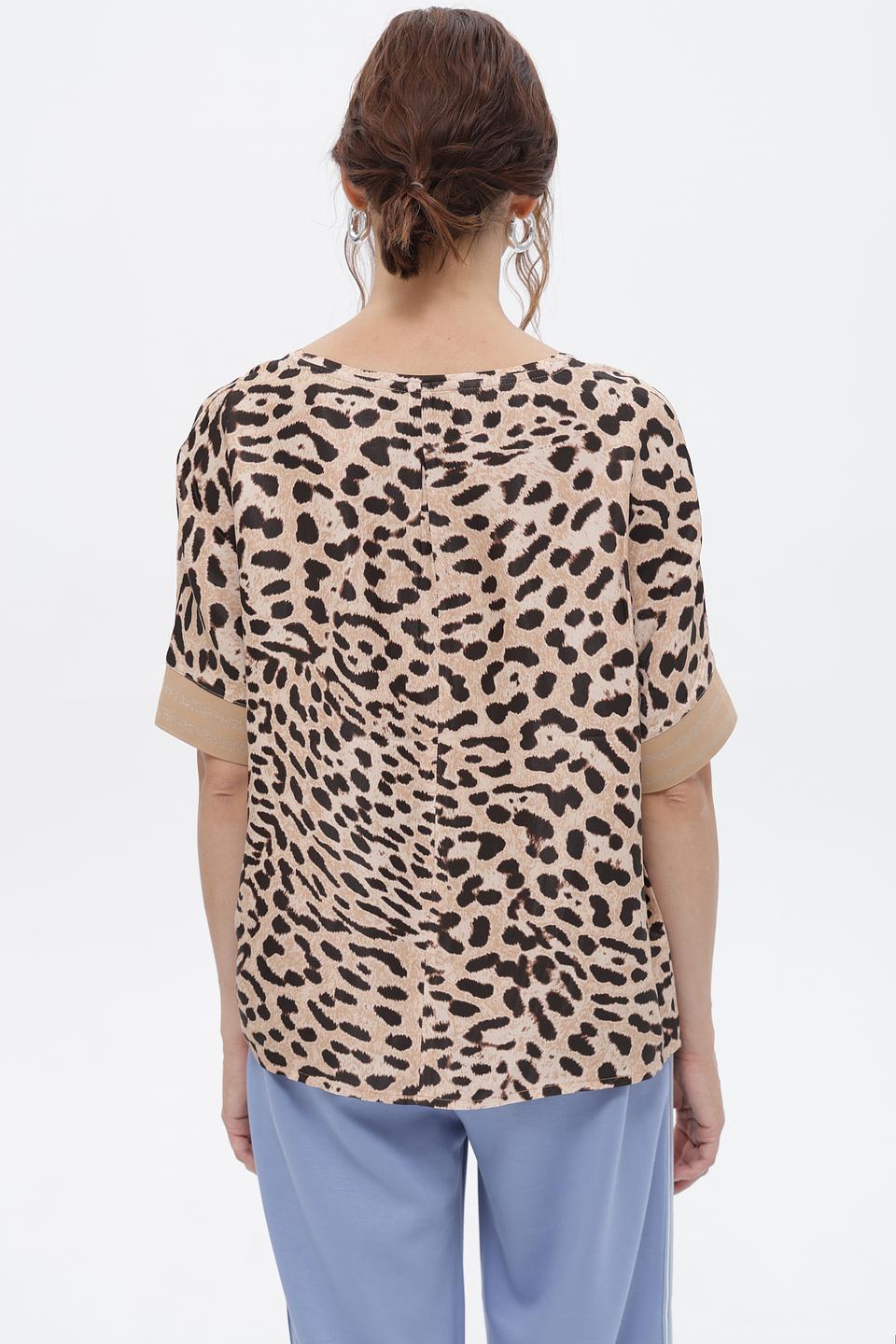 Футболка Lecomte с принтом леопард