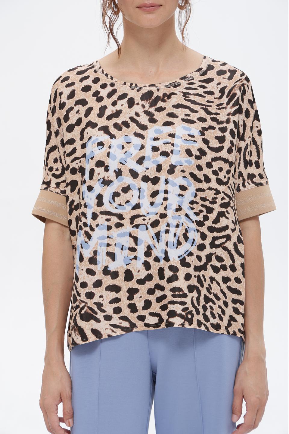 Футболка Lecomte с принтом леопард