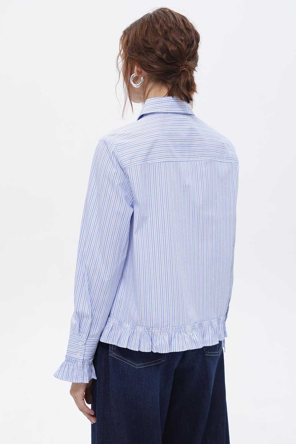 Блуза Oui в полоску с рюшами