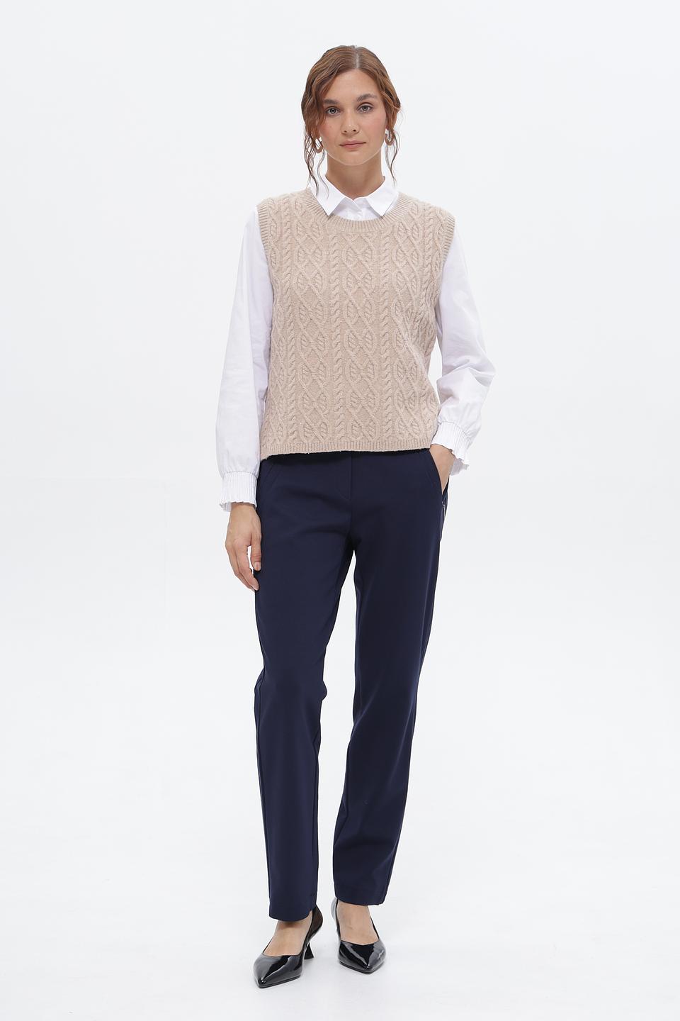 Жилет Bianca с косами бежевый