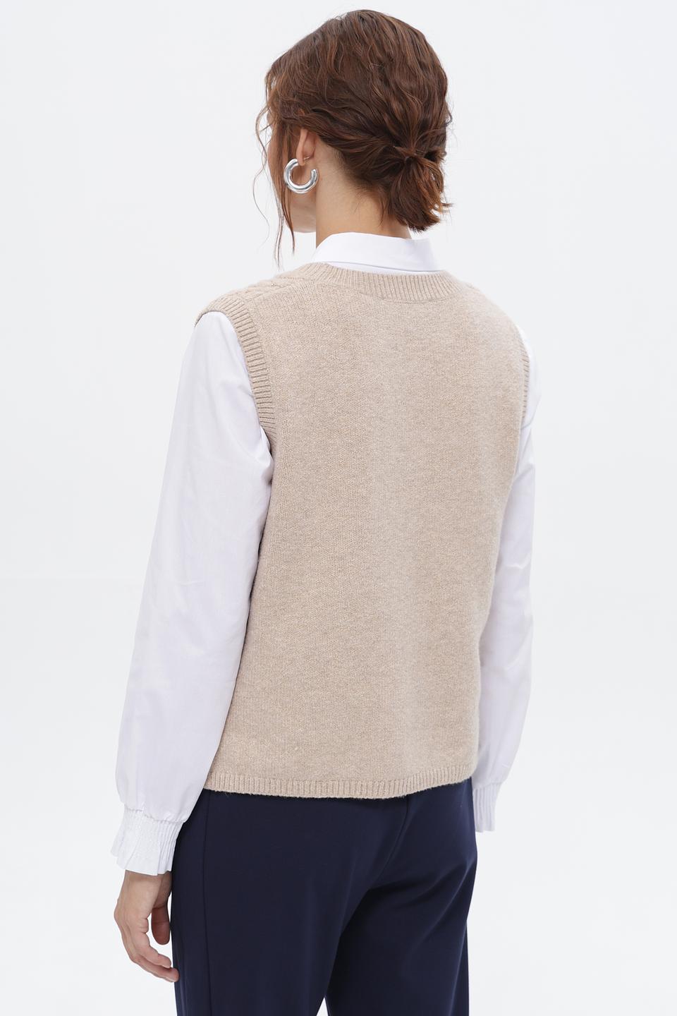 Жилет Bianca с косами бежевый