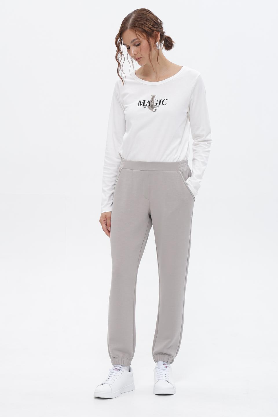 Брюки Monari серые с манжетами