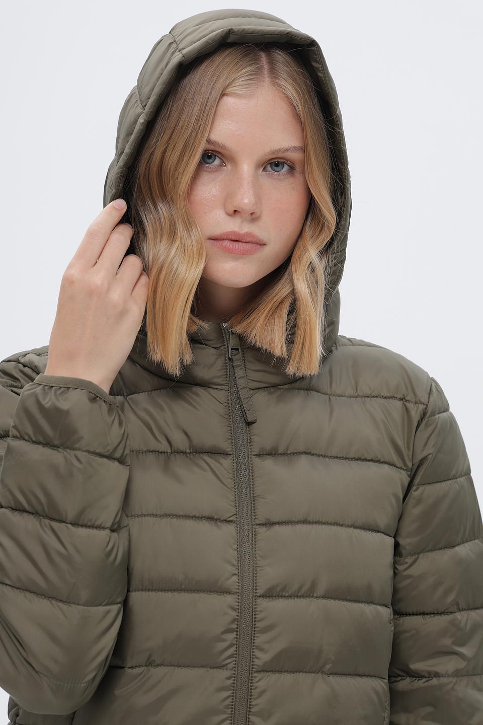 Пальто стеганое Tom Tailor оливковое