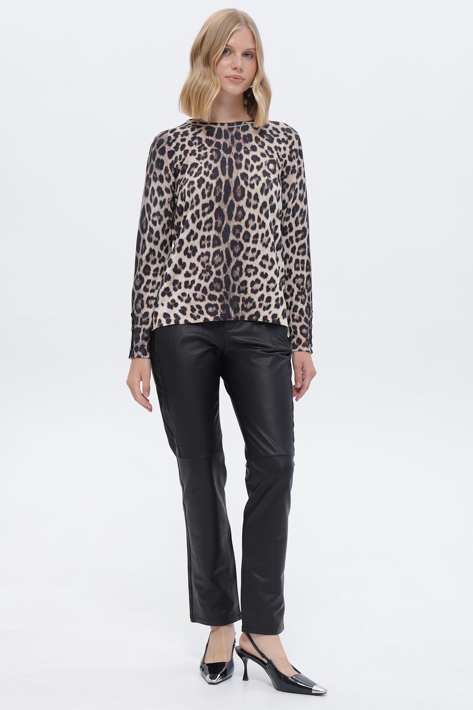 Пуловер Passioni с леопардовым принтом