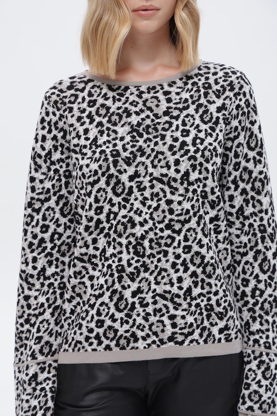 Пуловер Monari с леопардовым принтом