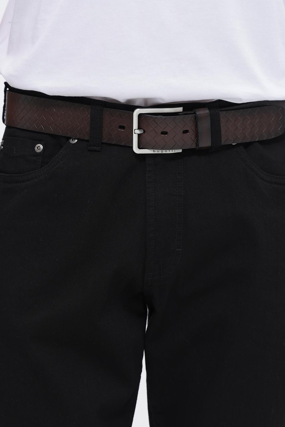 Ремень Bugatti ACC плетеный коричневый