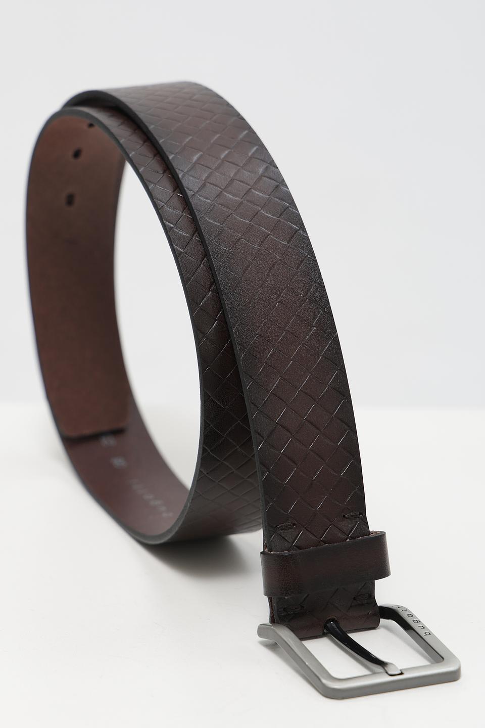 Ремень Bugatti ACC плетеный коричневый
