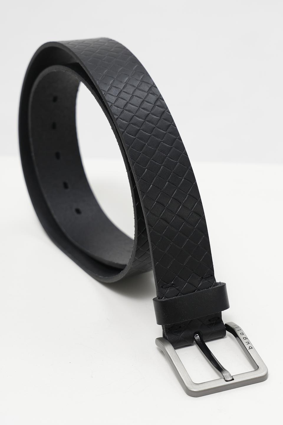 Ремень Bugatti ACC чёрный плетёный