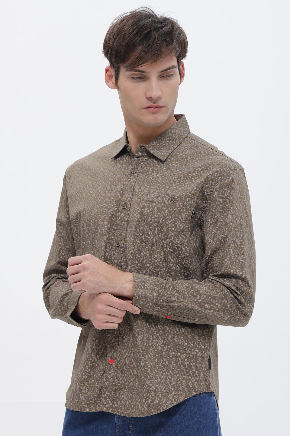Рубашка Time Zone с принтом хаки