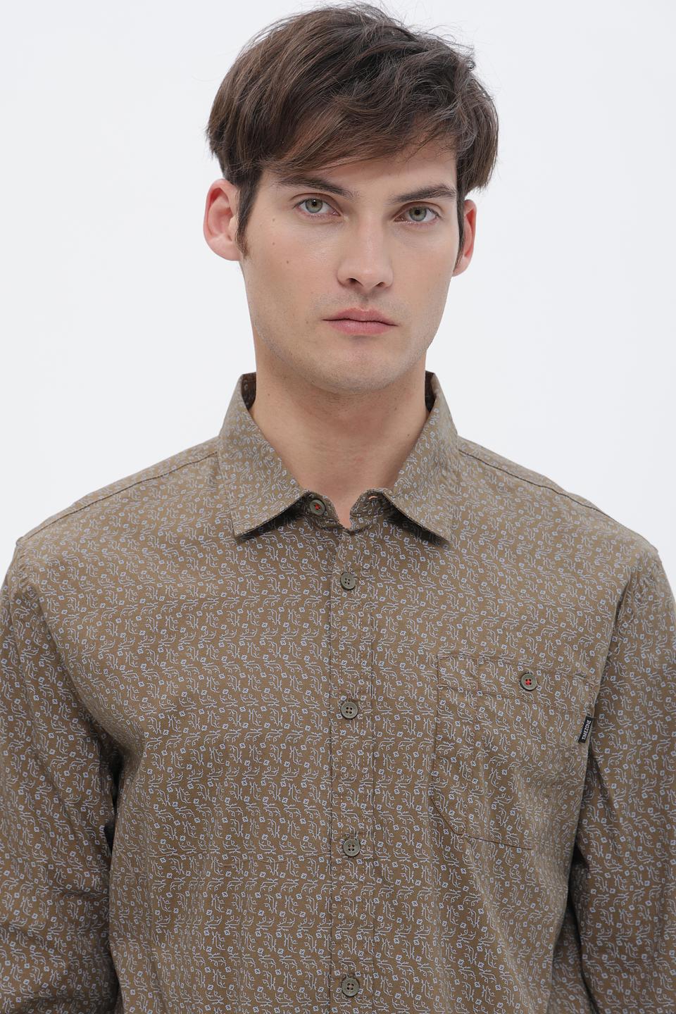 Рубашка Time Zone с принтом хаки