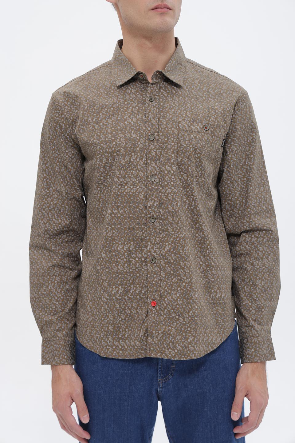 Рубашка Time Zone с принтом хаки