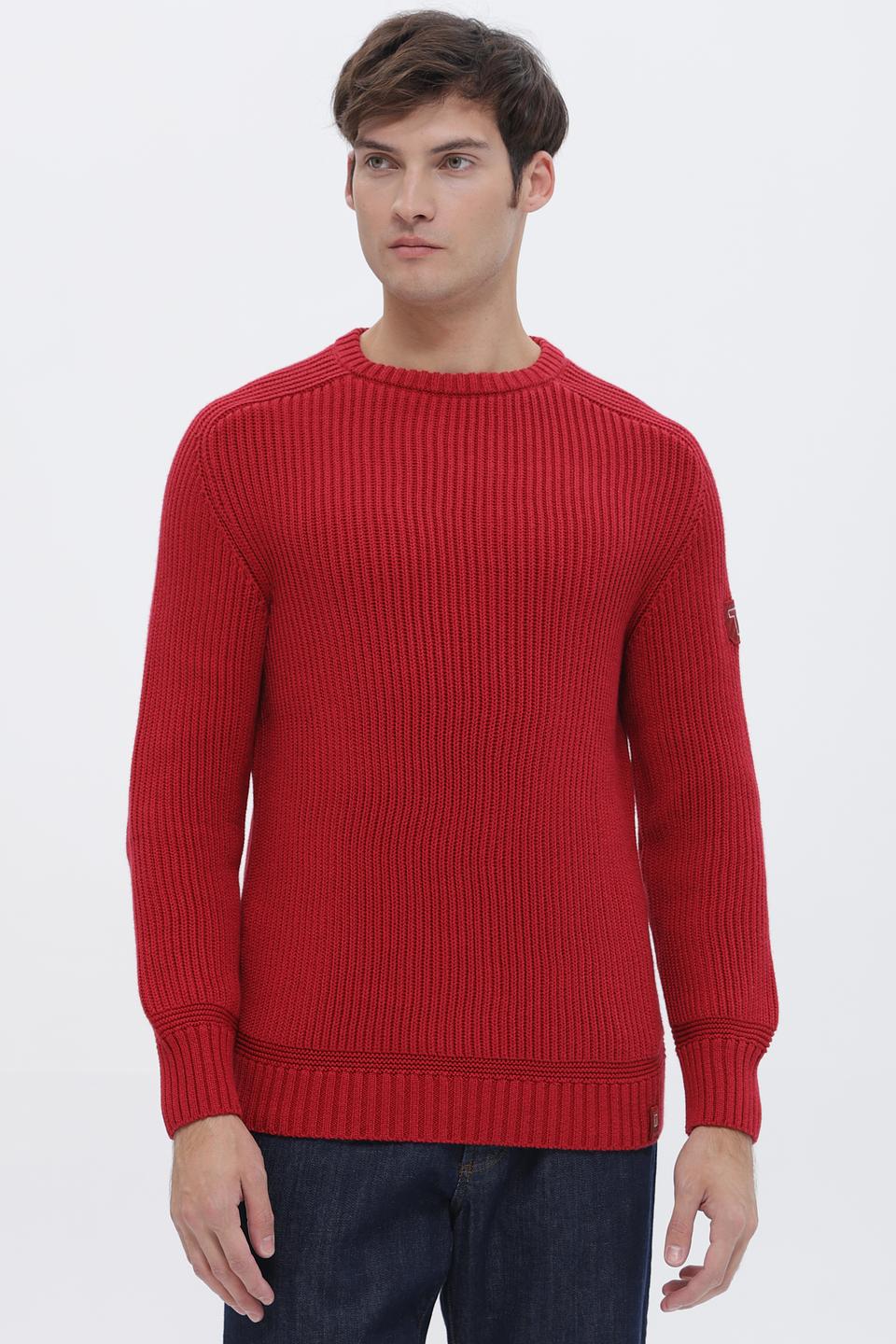 Джемпер Time Zone красный с локтями