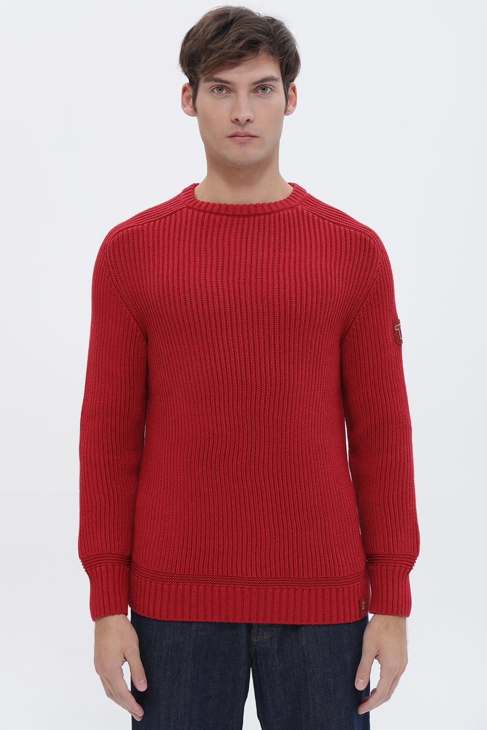 Джемпер Time Zone красный с локтями