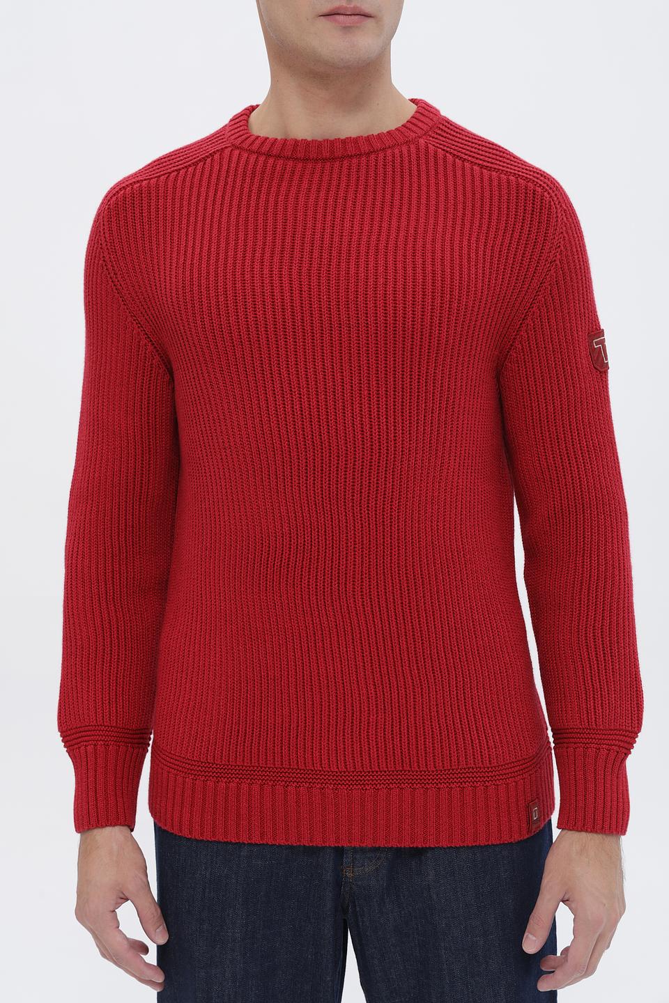 Джемпер Time Zone красный с локтями