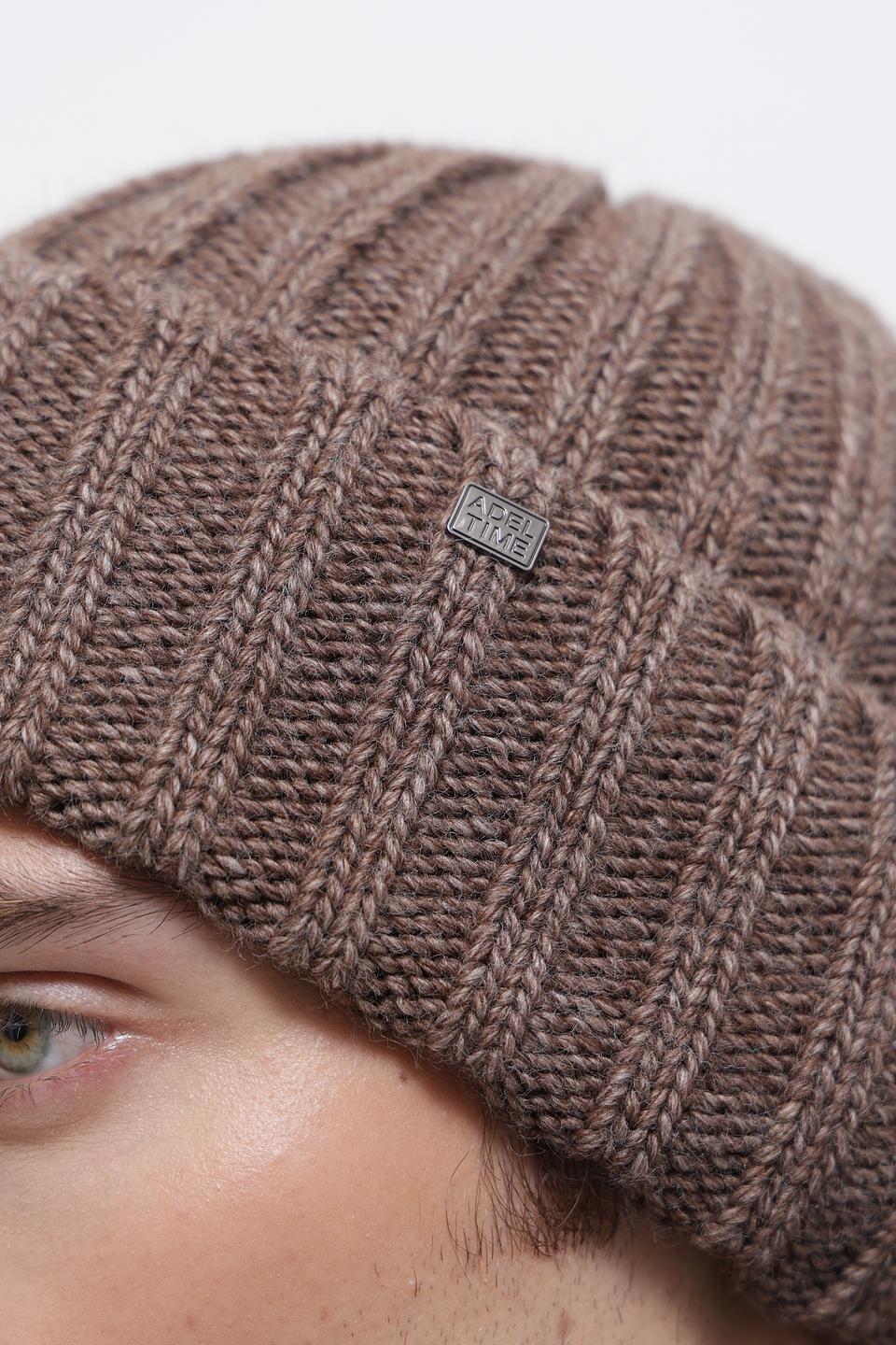 Шапка ADL man вязаная коричневая