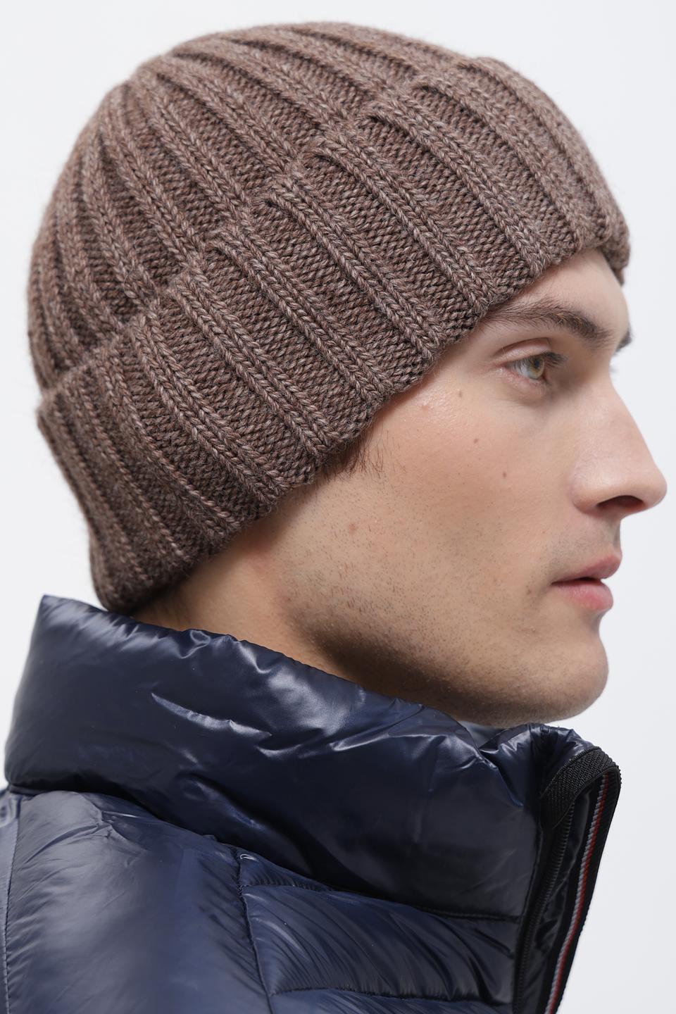 Шапка ADL man вязаная коричневая