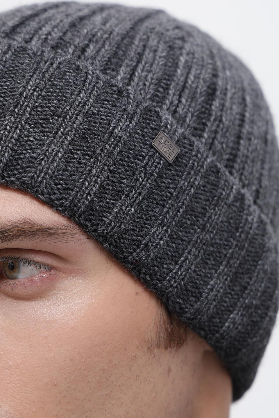 Шапка ADL man серая вязаная