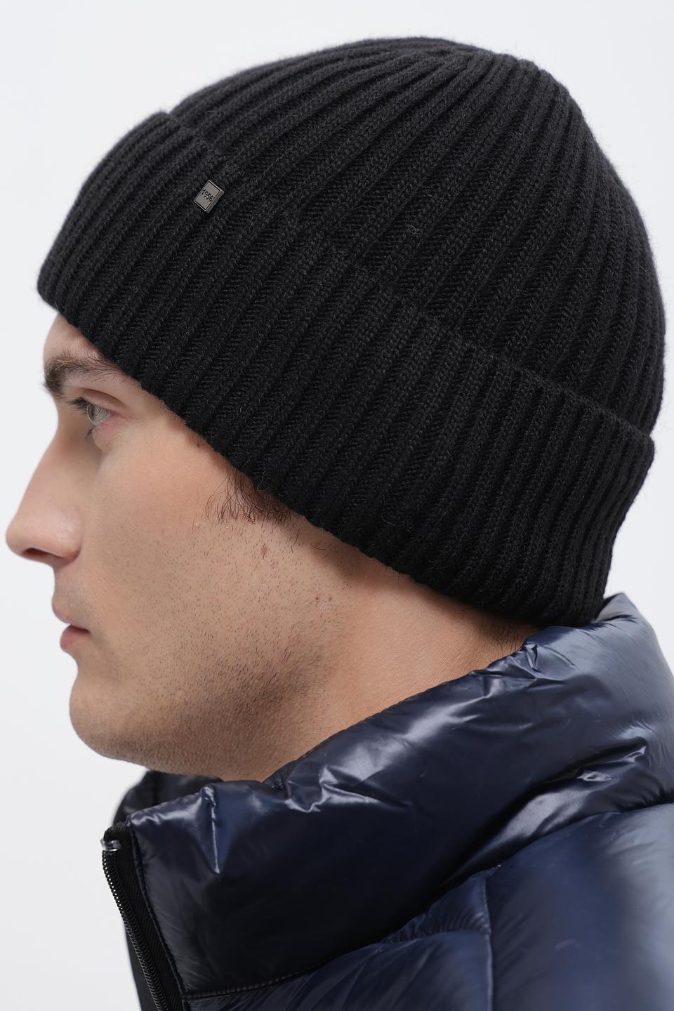 Шапка ADL man черная вязаная