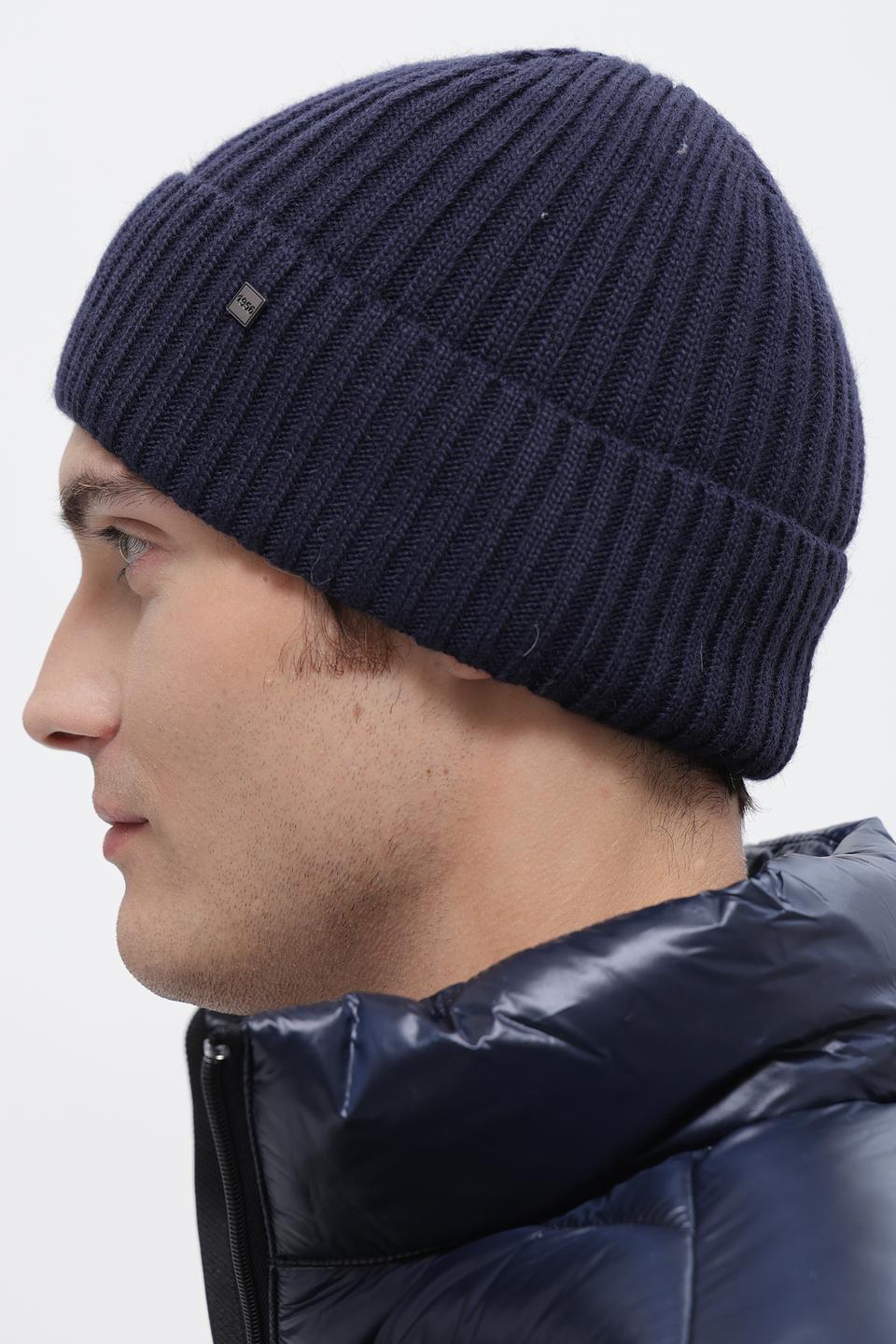 Шапка ADL man вязаная темно-синяя