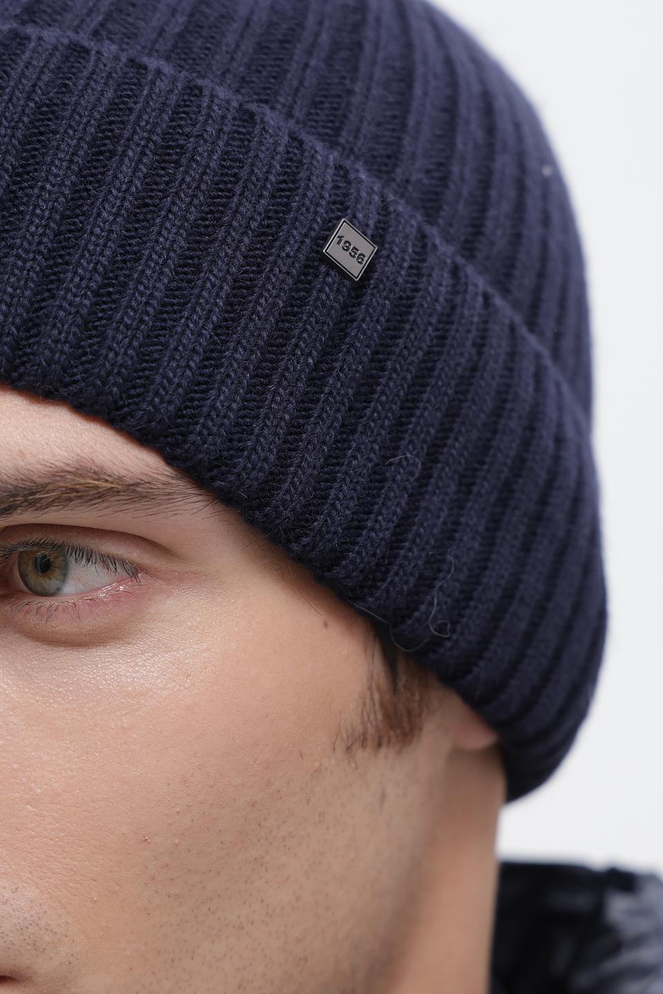 Шапка ADL man вязаная темно-синяя