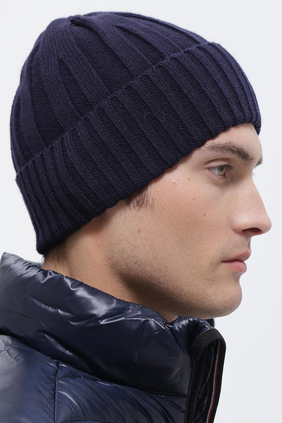 Шапка ADL man вязаная тёмно-синяя