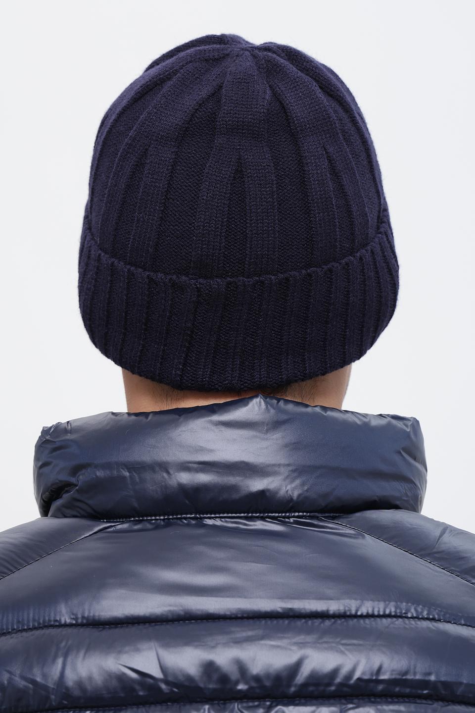 Шапка ADL man вязаная тёмно-синяя