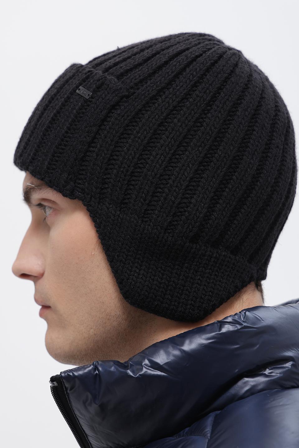 Шапка ADL man с ушами чёрная