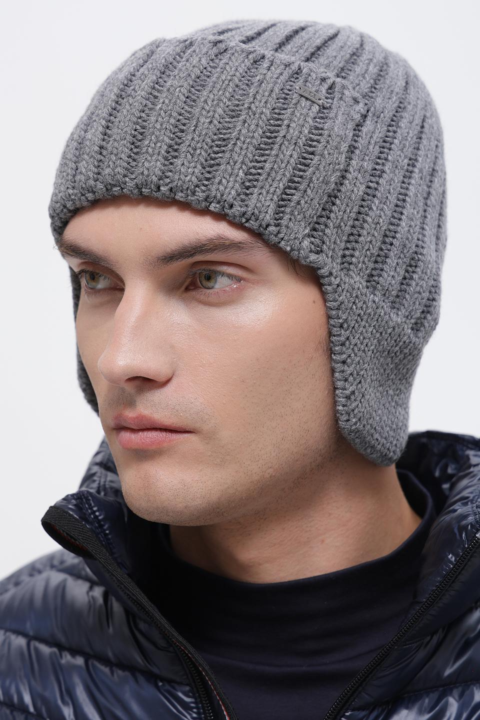 Шапка ADL man с ушами серая