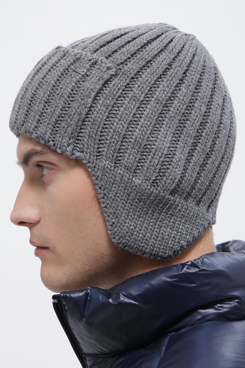 Шапка ADL man с ушами серая
