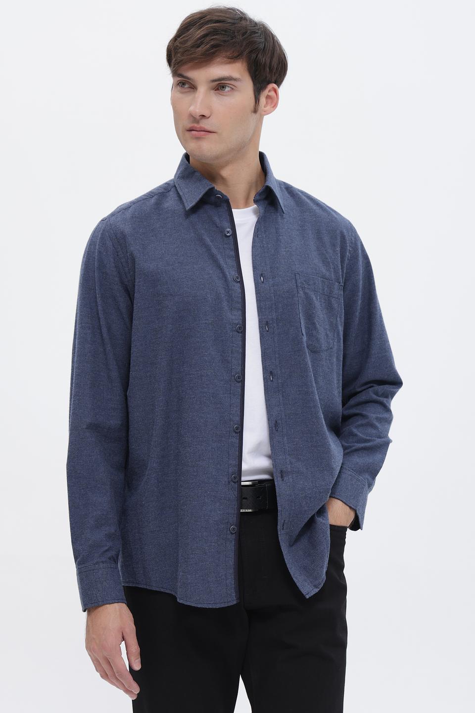 Рубашка Casa Moda дл. рукав синяя