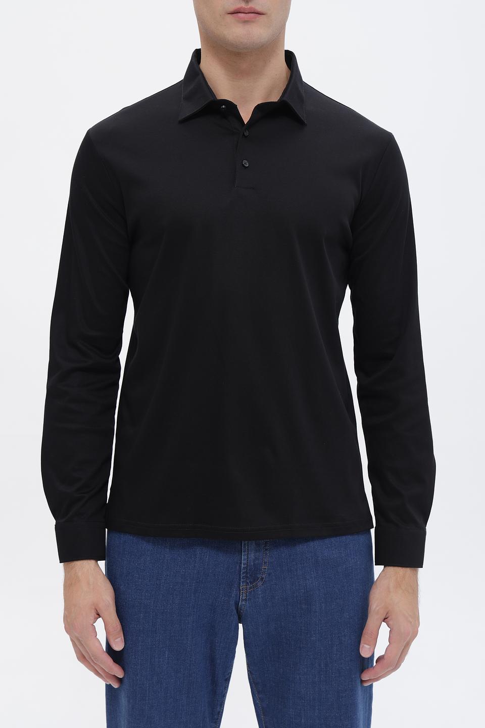 Поло Desoto с длинным рукавом чёрный