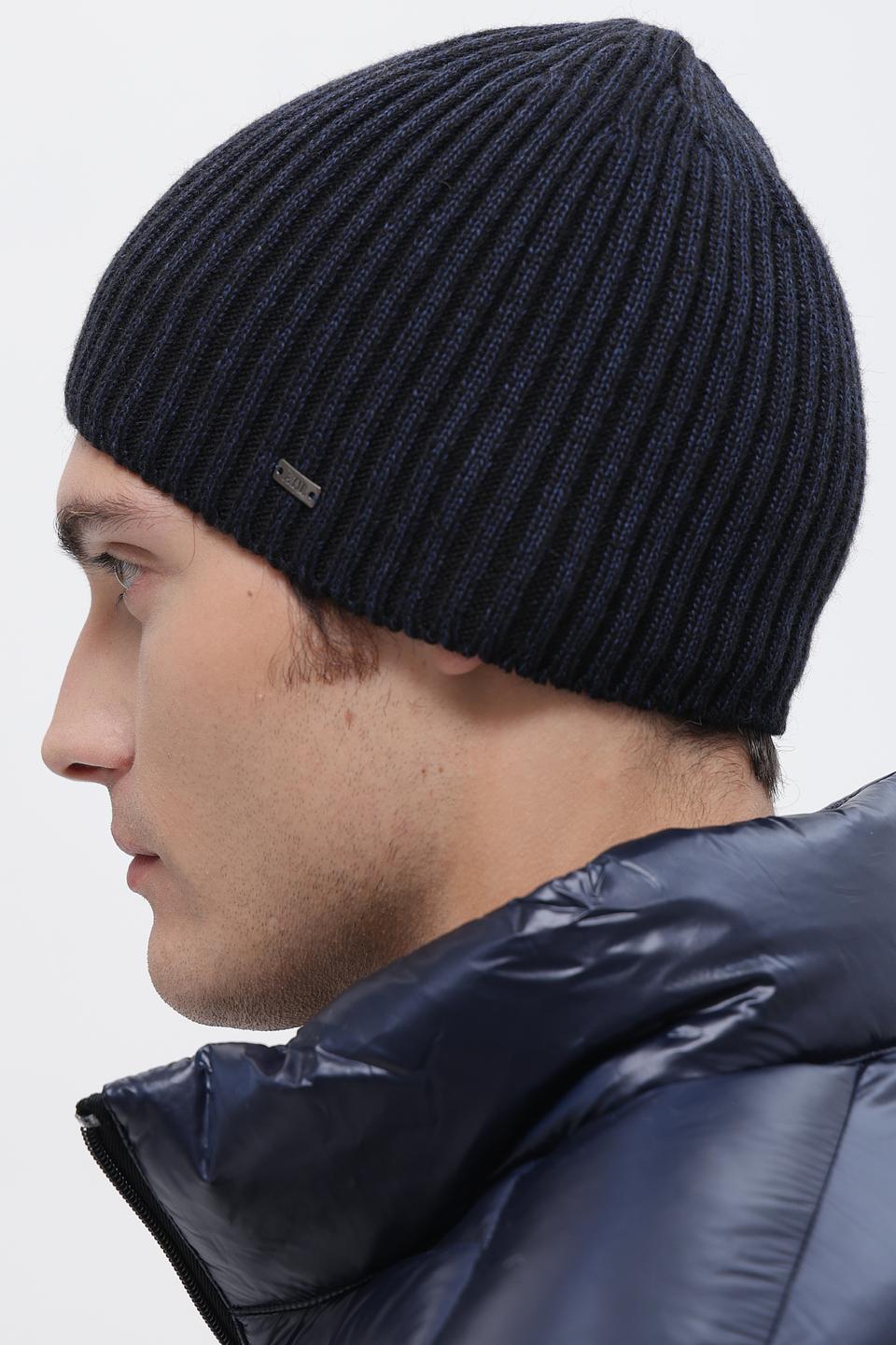 Шапка ADL man вязаная темно-синяя