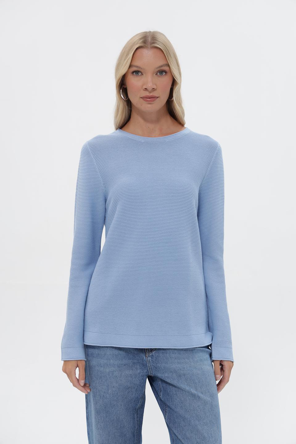 Пуловер Tom Tailor в полоску голубой