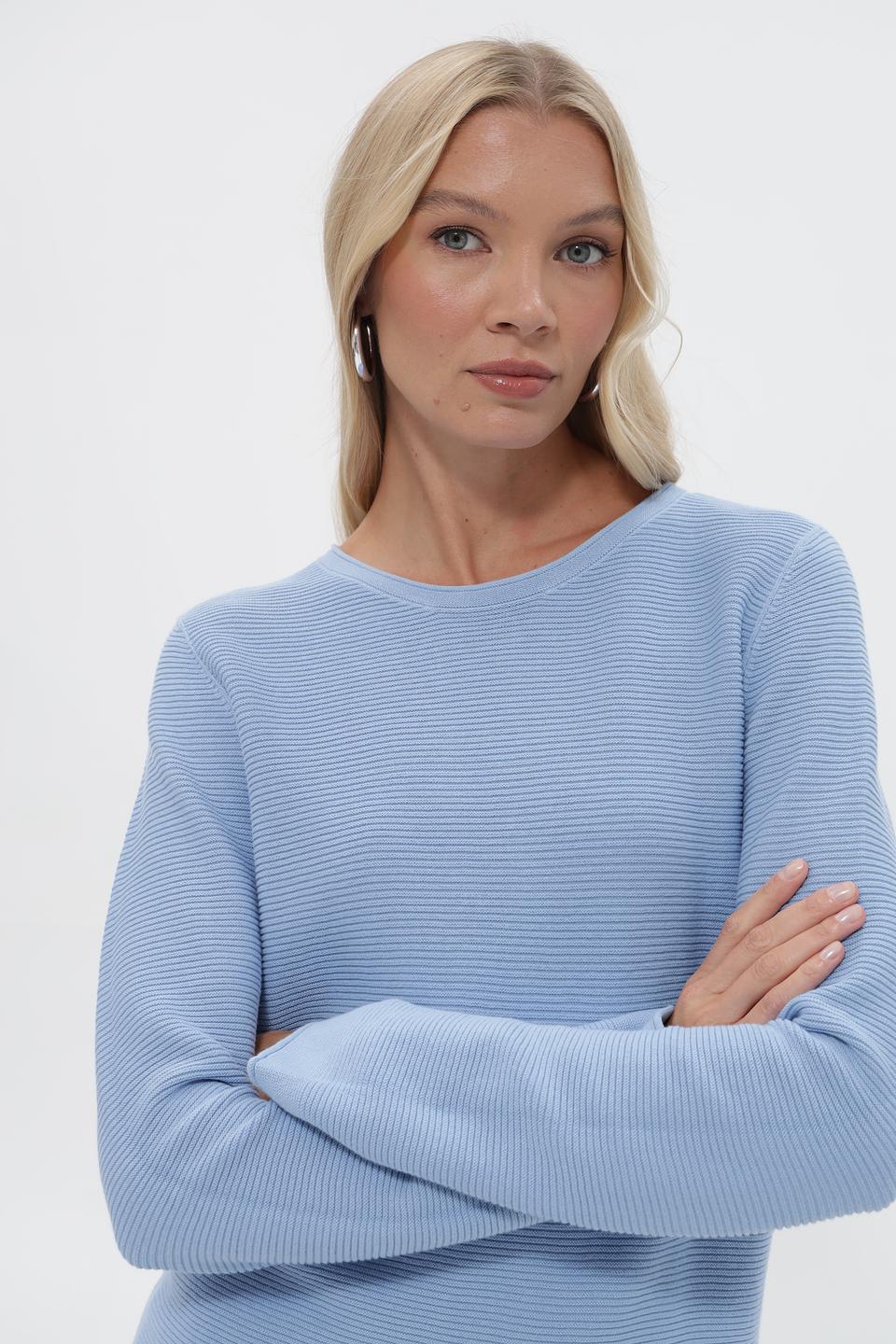 Пуловер Tom Tailor в полоску голубой