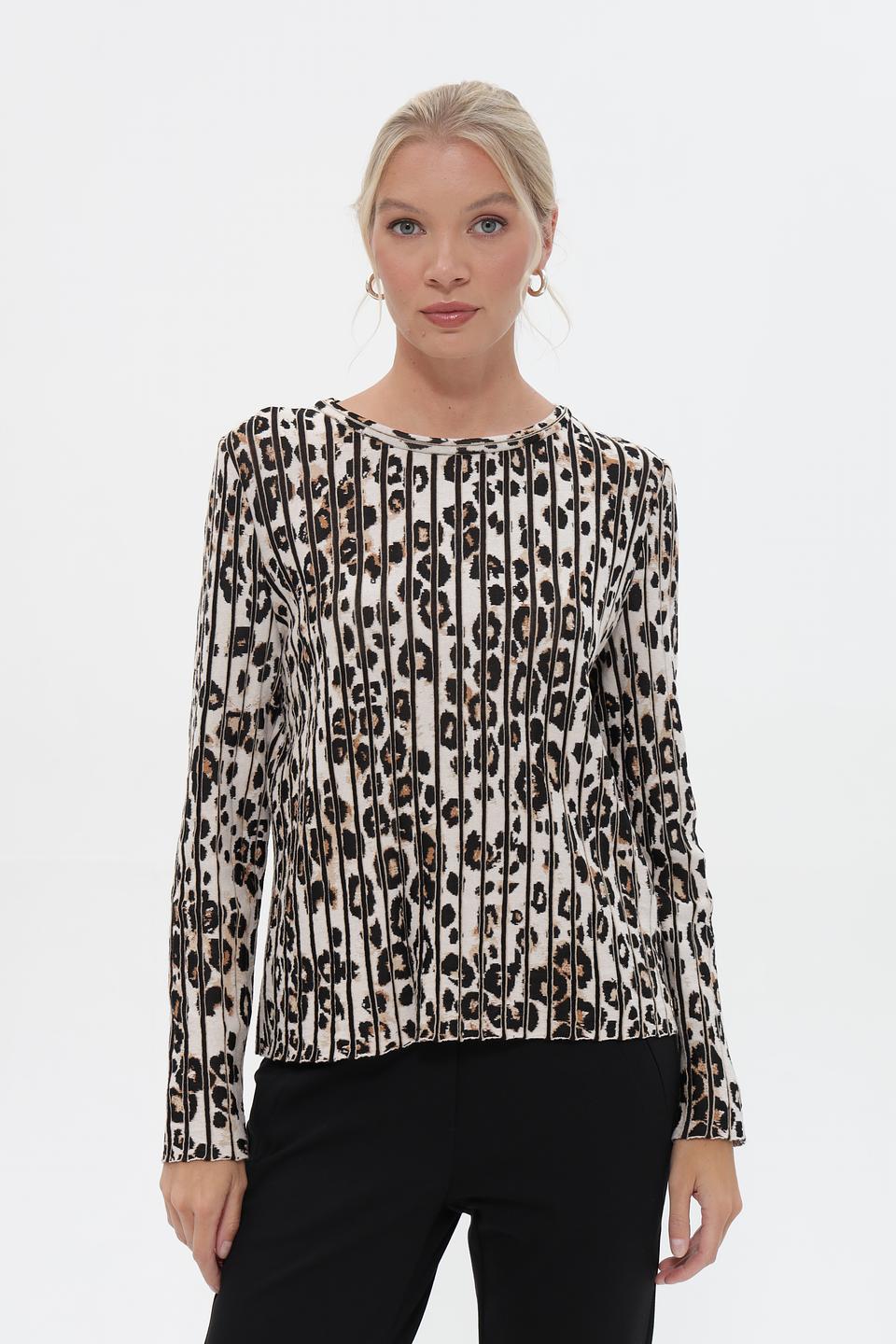 Пуловер Marc Cain с леопардовым принтом