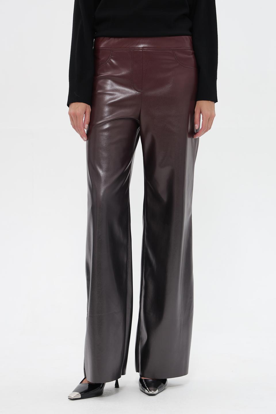 Брюки Marc Cain кожаные бордовые