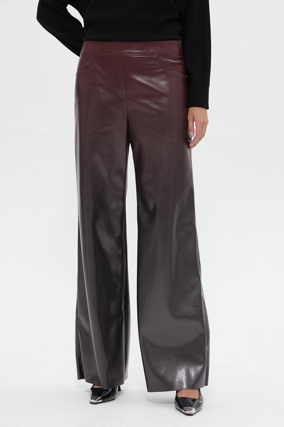 Брюки Marc Cain кожаные бордовые