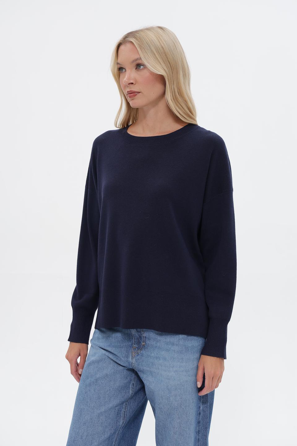 Пуловер UNQ женский тёмно-синий