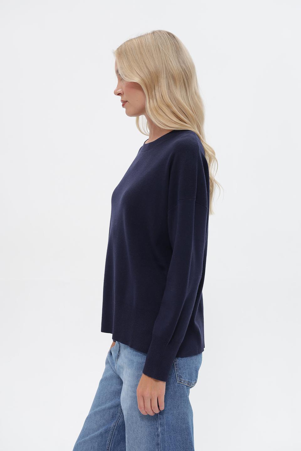 Пуловер UNQ женский тёмно-синий