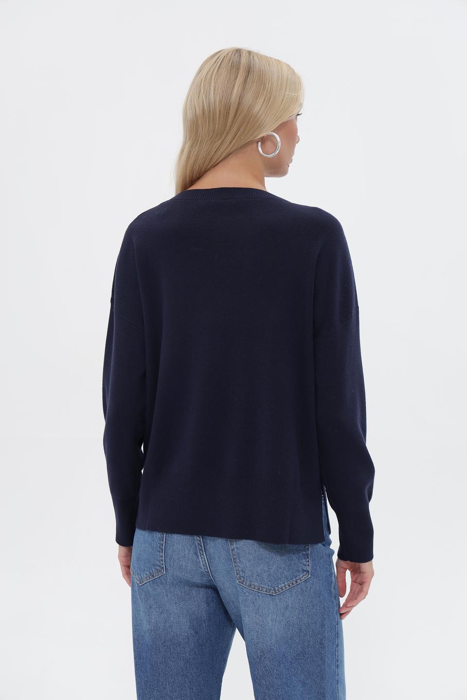 Пуловер UNQ женский тёмно-синий