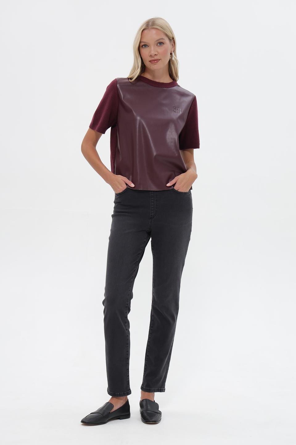 Футболка Oui с экокожей